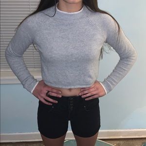 Grey Hollister crop top
